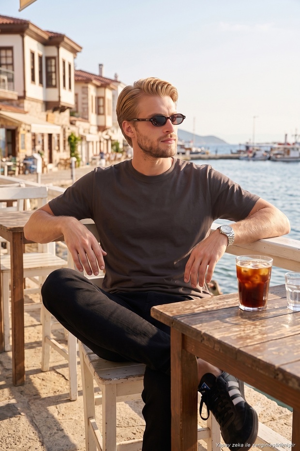 Cotton Relaxed Fit Crew Neck Basic t Shirt Men's t Shirt 5905884