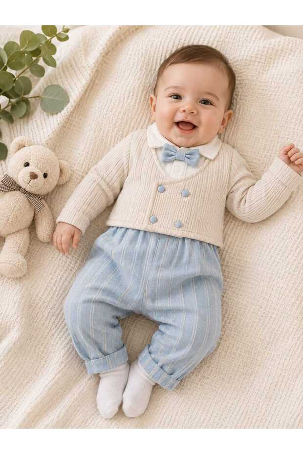 Baby Boy 100% Cotton Striped Jumpsuit