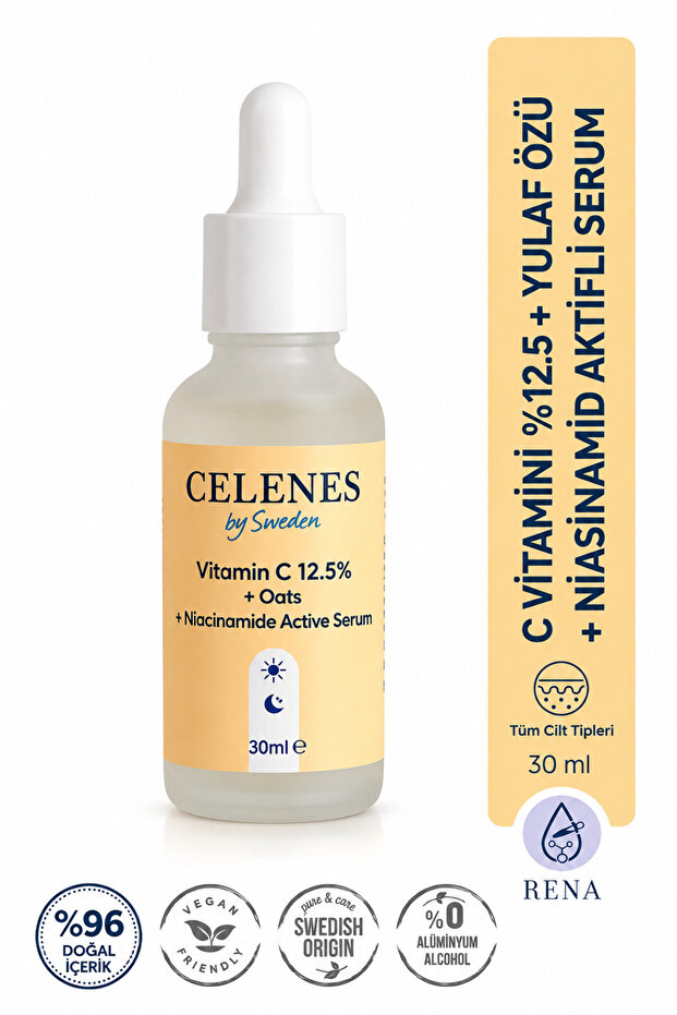 Brightening and Skin Tone Equalizing Rena Vitamin C Serum - Oat Extract Niacinamide 30 ml