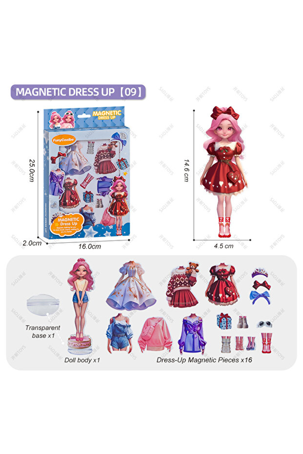 F Princess Grain Magnet Stickers DIY Magnetic Sticker Clothing Change Doll Toy Magnetic Attraction D
