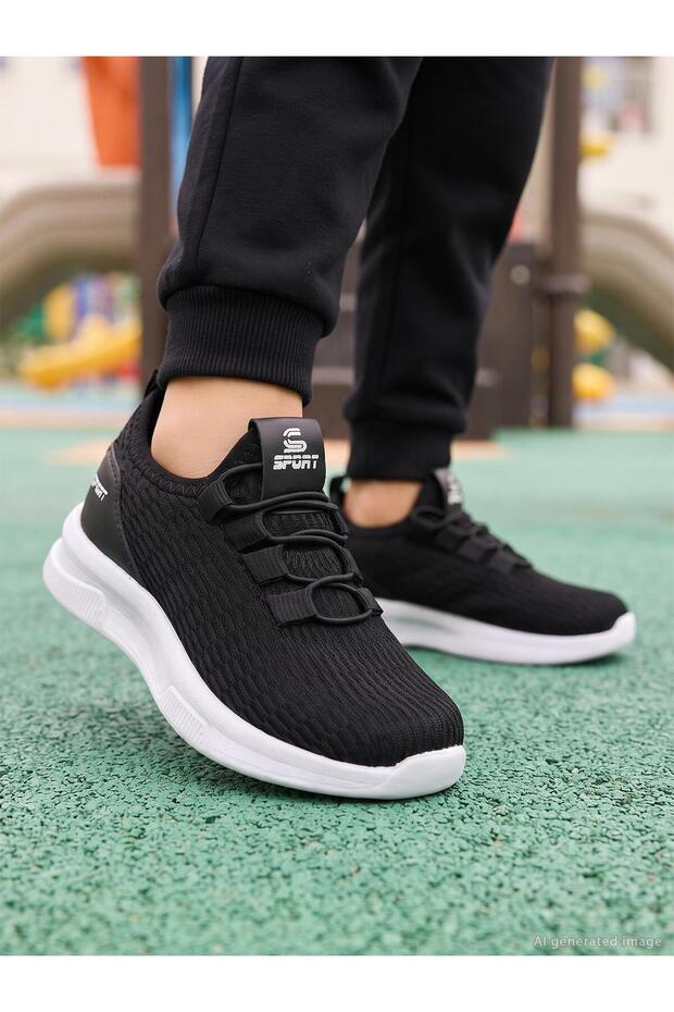 Rubber Band Aqua Men's Sportswear | Artificial Leather | School Nursery and Daily Use - Black