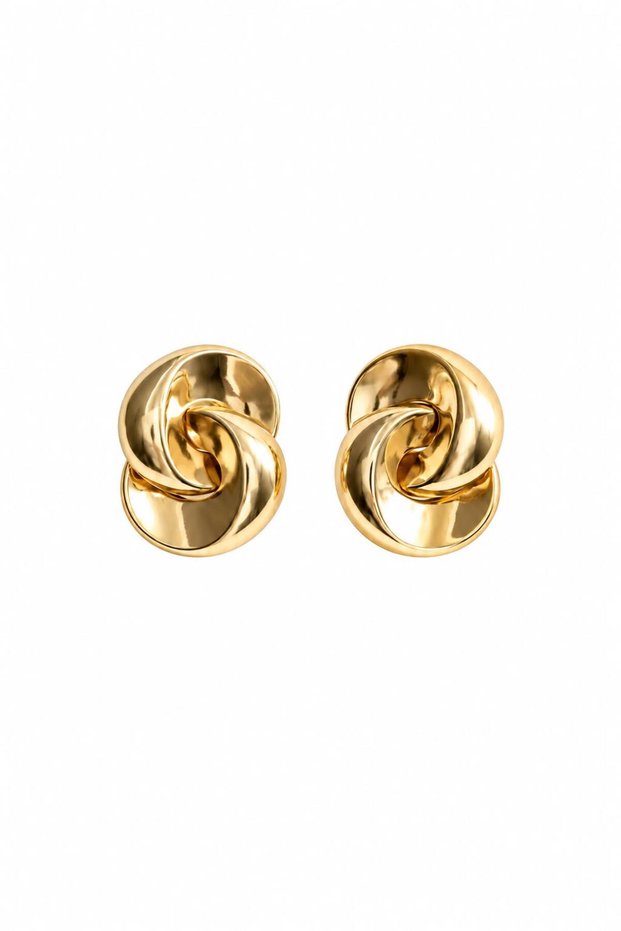 Steel Gold Mng Spiral Earrings