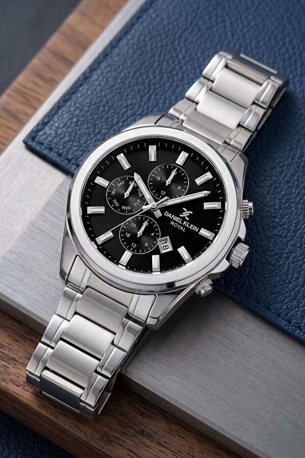 3 Atm Water Resist Men Wristwatch Future Field Silver Color Steel Band
