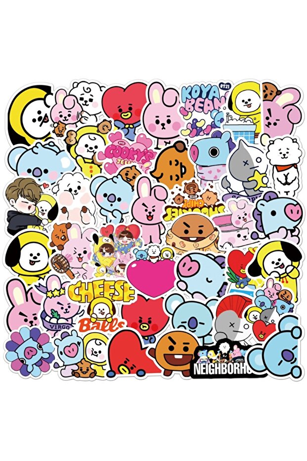 Random 50pcs BT21 koya RJ Shooky Man Chimmy Tata Cooky Secondary Animation Peripheral Cartoon Sticke