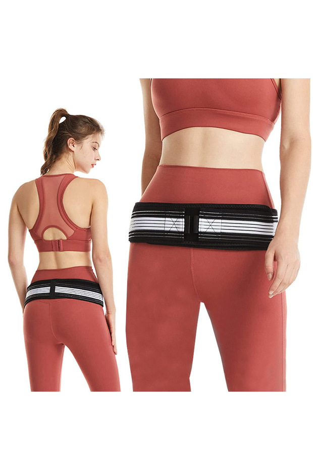 110CM HY8068-White Sacroiliac SI Joint Hip Belt for Sciatica, Lower Back Pain, Postpartum Recovery P