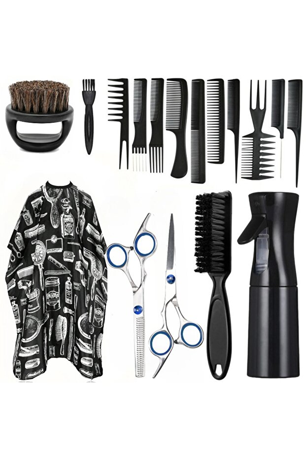 SET 17 WANMEI Salon Barber Cloak Set Barber Stylist Cloak with Adjustable Buckle Neck Dust Removal B