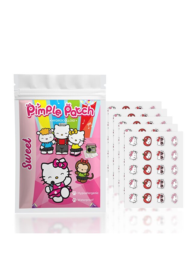 100PCS 100PCS Hello Kitty Cute Face Stickers, Hydrocolloid Pimple Patches for Invisible Blemish Conc