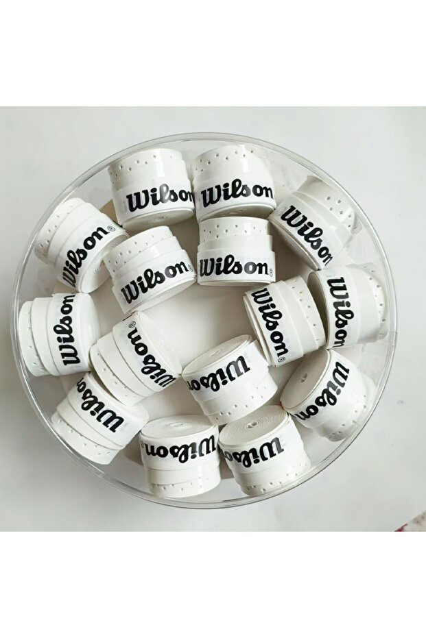WILSON WHITE 30PCS 15/30pcs Tennis OverGrip Tennis Badminton Squash Training Sweat Absorbed Wraps Te