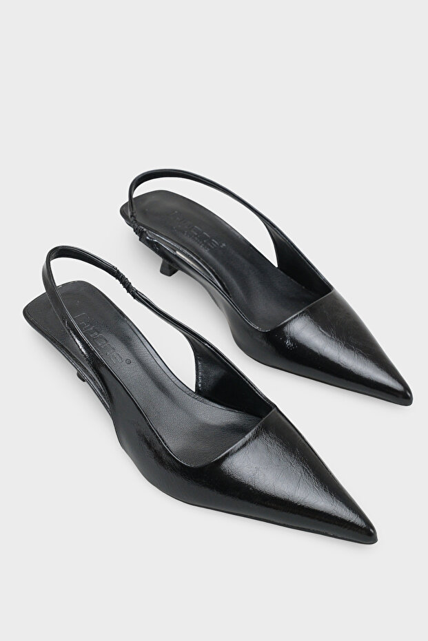 Lynett Pointed Toe Mid-Heeled Women's Shoes with Square Back Strap