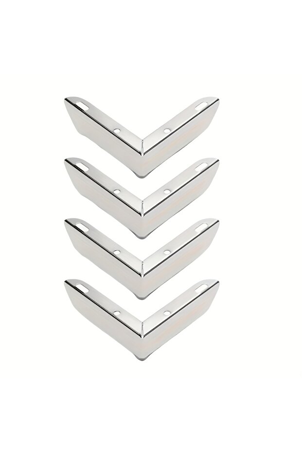 Silver 4PCS Simple L-Shaped 2-In-1 Furniture Leg Bedside Table Support Leg For Sofas Beds Tables Har