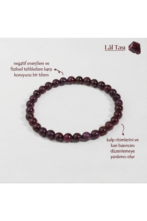 Natural Garnet Bracelet | 6 mm Red Round Crystal Stone Bracelet | Healing, Protection and Inner Peace Bracelet