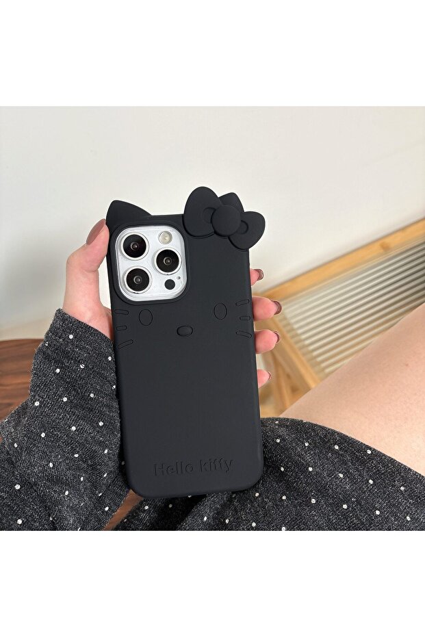 iPhone 16 Only Case Sweet and Cool Black Hello Kitty Phone Case For iPhone 17 16 15 14 13 12 Pro Max