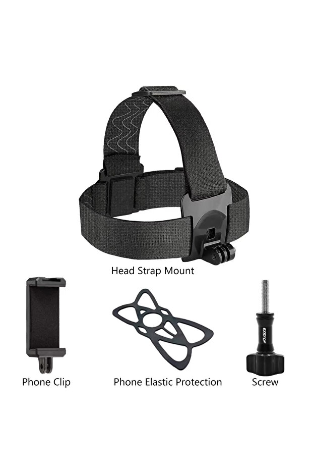 Head Strap Clip Kit Head Mounted Phone Holder POV Headband Strap for iPhone Samsung GoPro Insta360 D