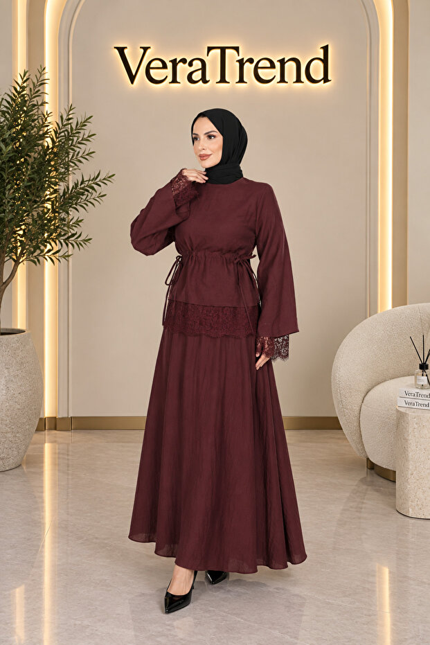 Lace Detailed Tunnel Skirt Set