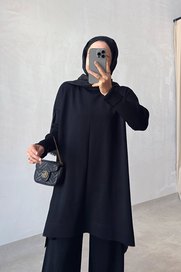 Mira Mercerized Hijab Tunic - Black
