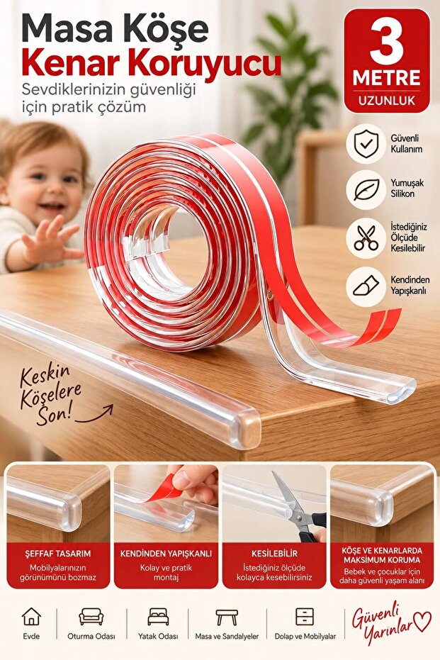 1 Piece 3 Meters Baby Child Table Edge Corner Protector 1 Piece 3 Meters