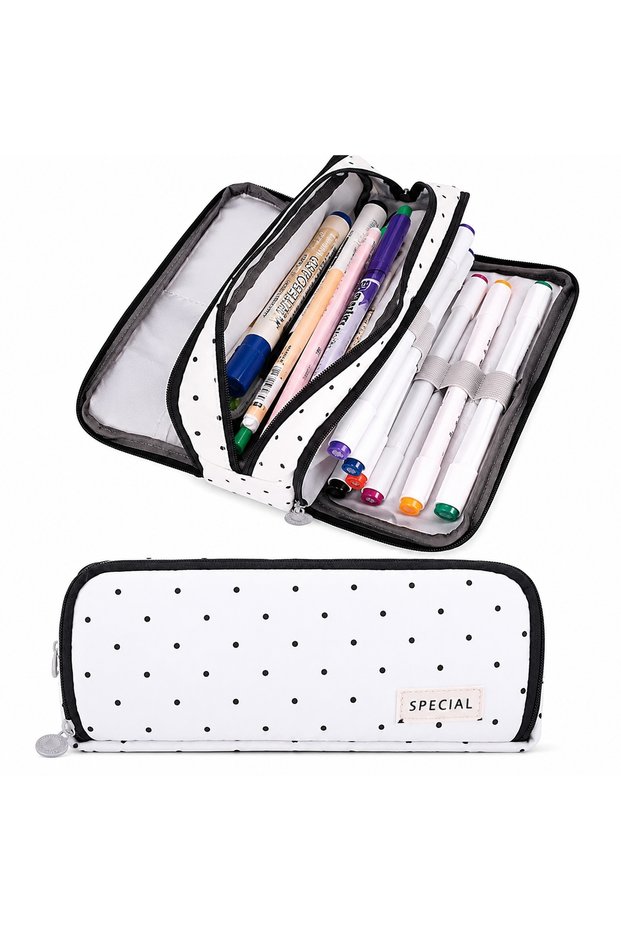 black spot Large Capacity Pencil Case Stationery School Supplies Pencil Cases Pouch Office Desk Stor