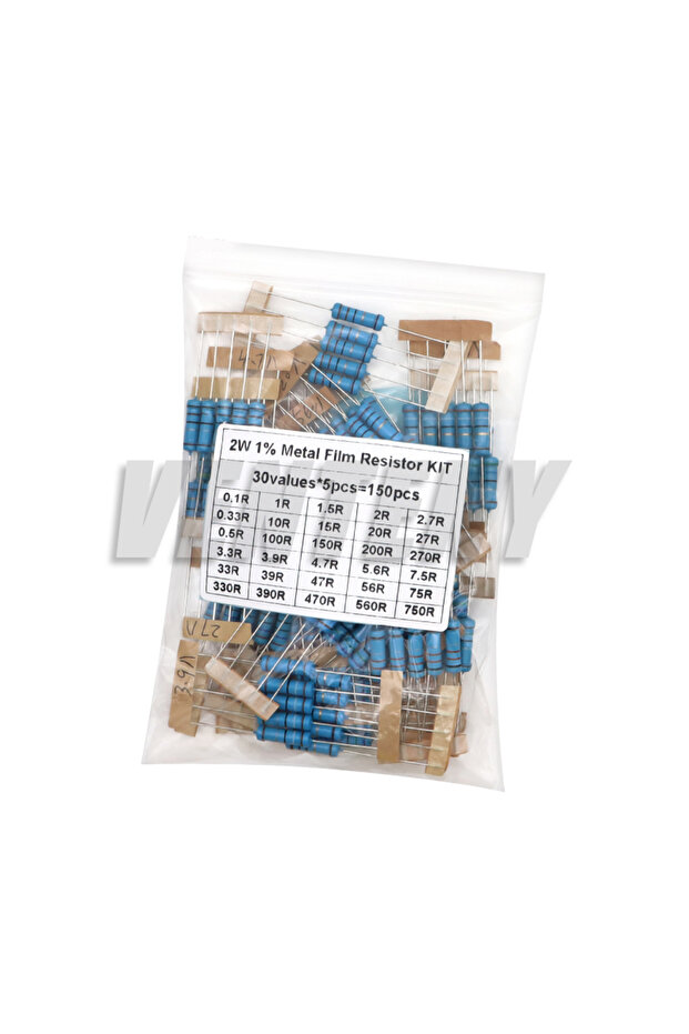 2W 1K-820K 150PCS 300PCS 150PCS 1/2W 1W 2W 3W Resistance 1% Metal Film Resistor Assortment Kit Set 3