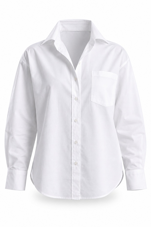 White Oversize Poplin Shirt 4112