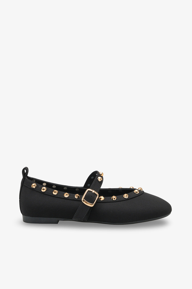 Foladee Women's Strappy Ballerinas - Black Nubuck