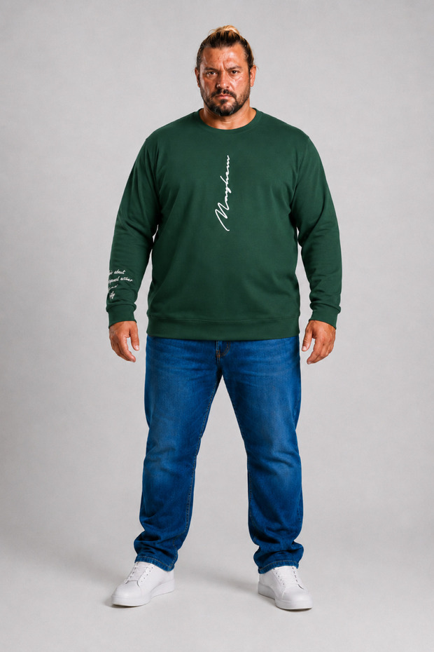 Large Size Crew Neck Sweat Double Face 25707 Nefti