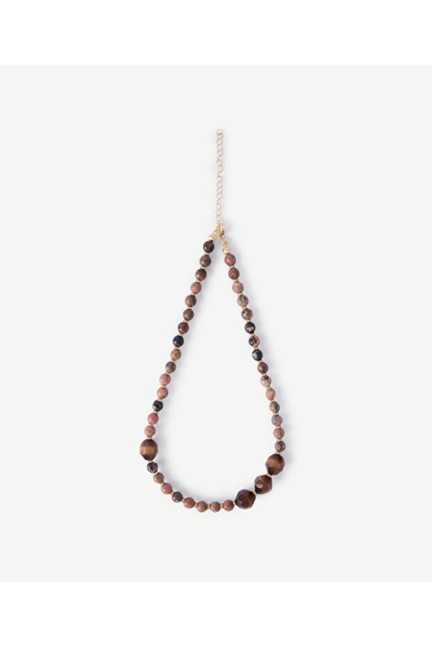 Natural Stone Row Necklace