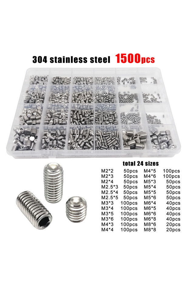 stainless 1500pcs 500/1500X M2 M2.5 M3 M4 M5 M6 M8 DIN916 304 Stainless Steel Black Hex Hexagon Sock