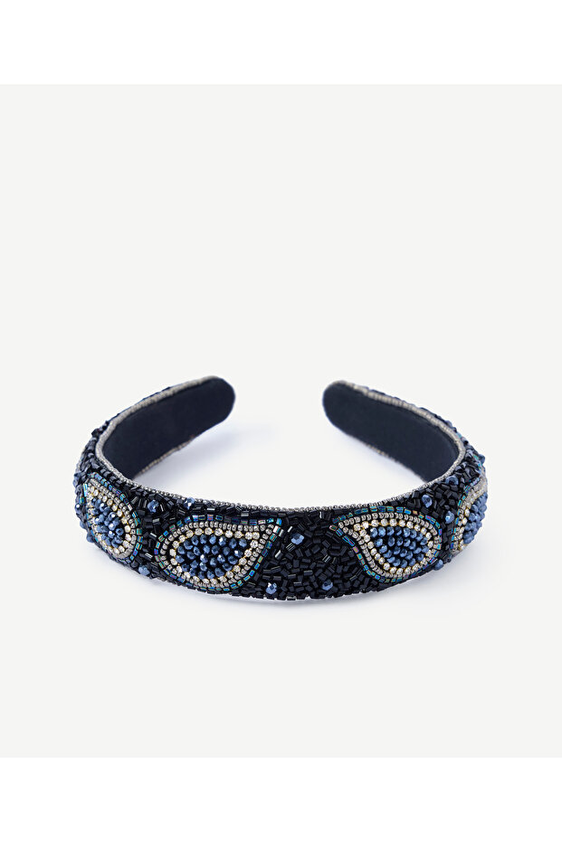 Glass Beaded Paisley Pattern Crown
