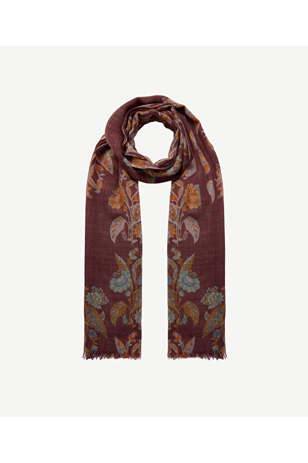 Floral Patterned Wool Shawl