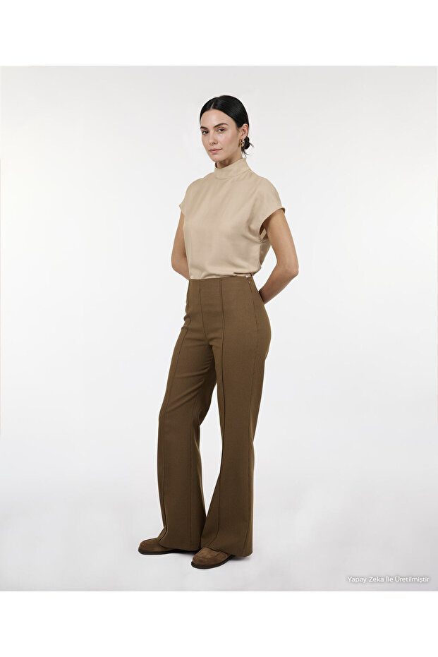 Regular Half Turtleneck Sleeveless Blouse