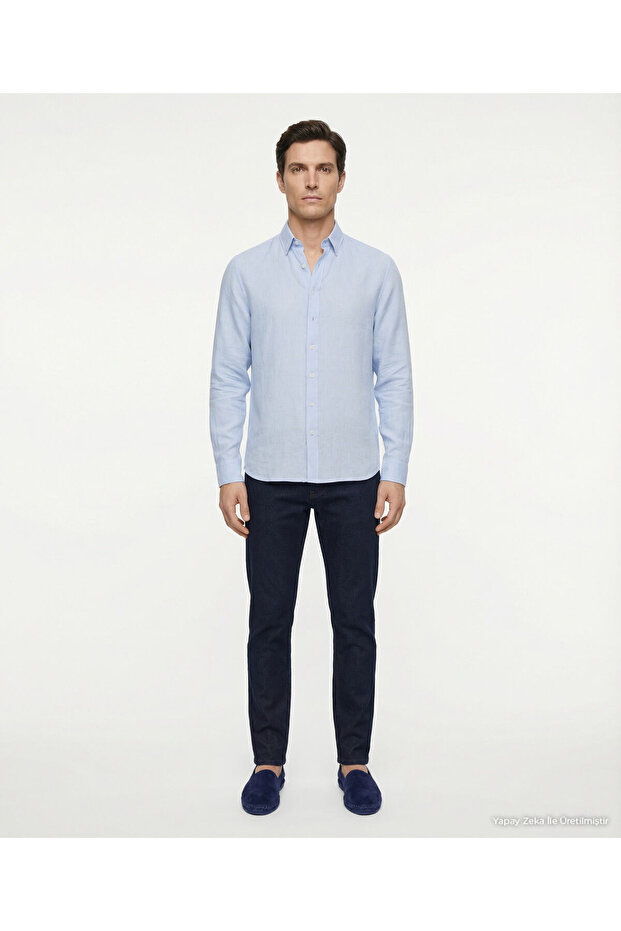 Slim Shirt Collar Long Sleeve Shirt