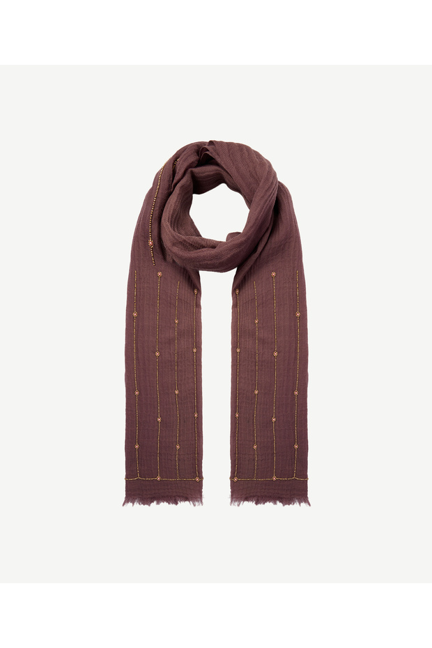 Bead Embroidered Wool Shawl