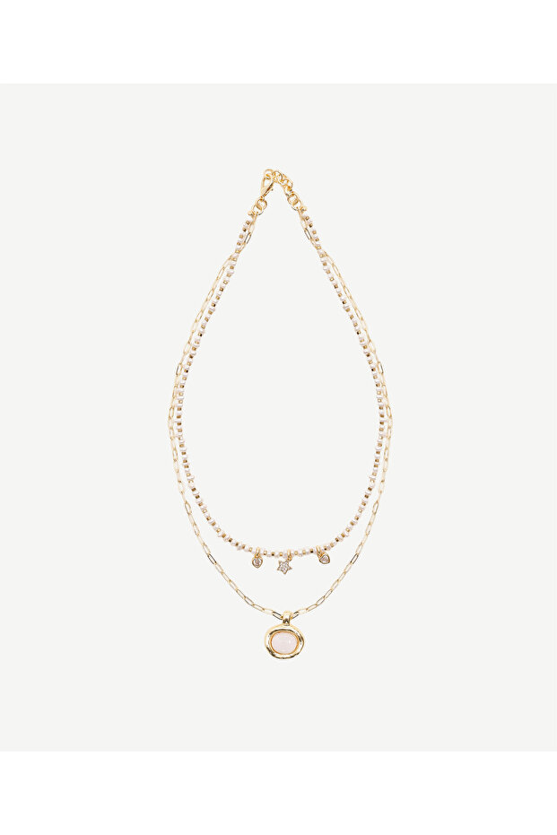 Hematite Necklace with Pearl Detail