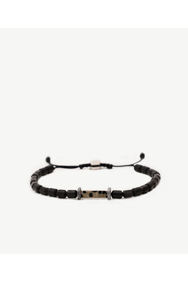 Natural Stone Detailed Hematite Bracelet