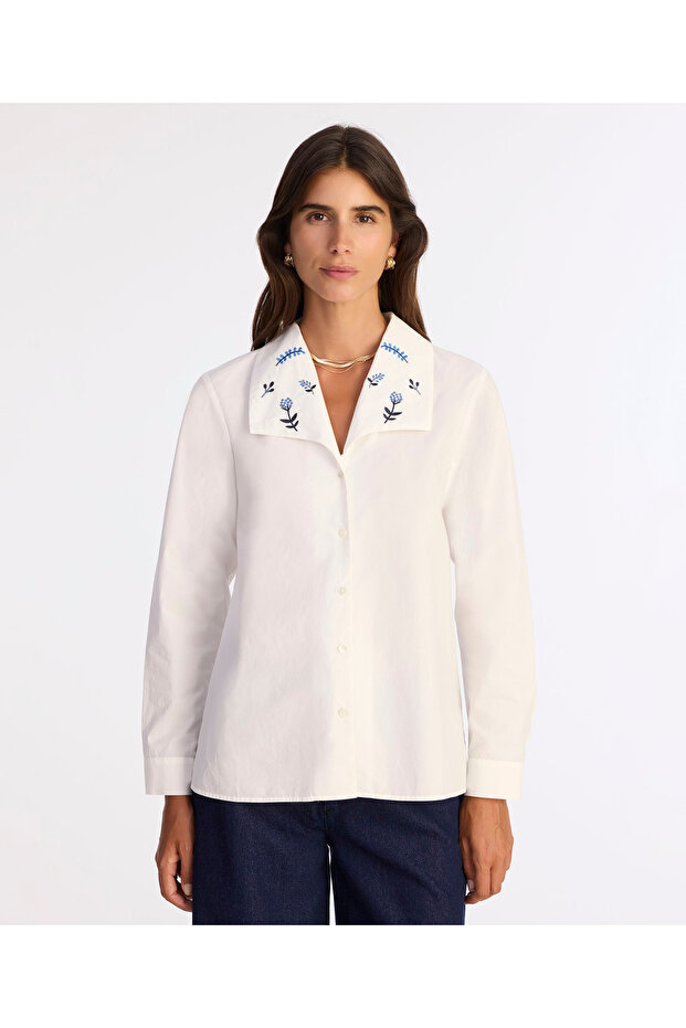 Regular Shirt Collar Long Sleeve Shirt