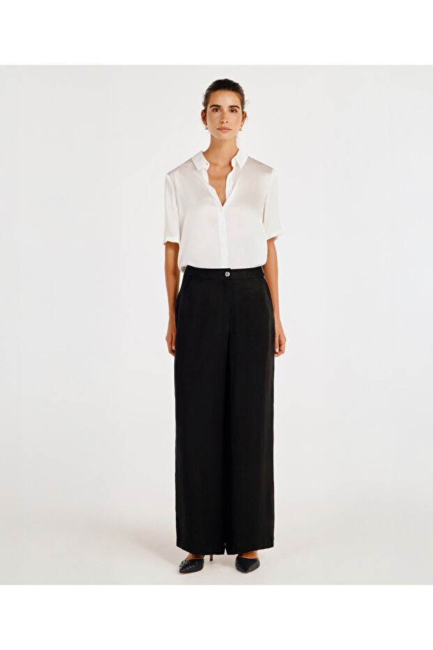 Wide Leg Comfortable Fit Trousers
