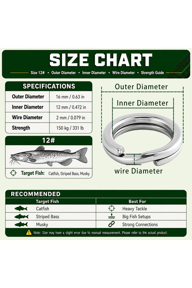 16mm 331lbs 9KM 30Pcs Split Rings Fishing Stainless Steel Lure Rings Saltwater Terminal Tackles Conn