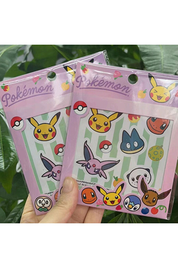 Bandai B-1 Pack Genuine Pokemon Journal Stickers 10pcs Pack Cute Pikachu Squirtle Bulbasaur Eevee Ps