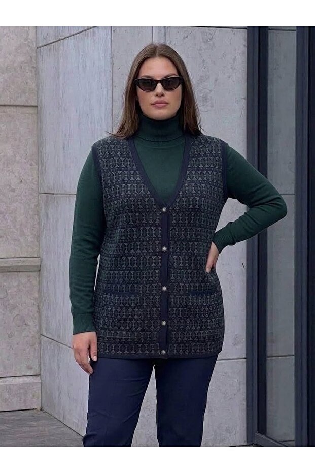 Patterned Steel Knit Classic Tricot Vest