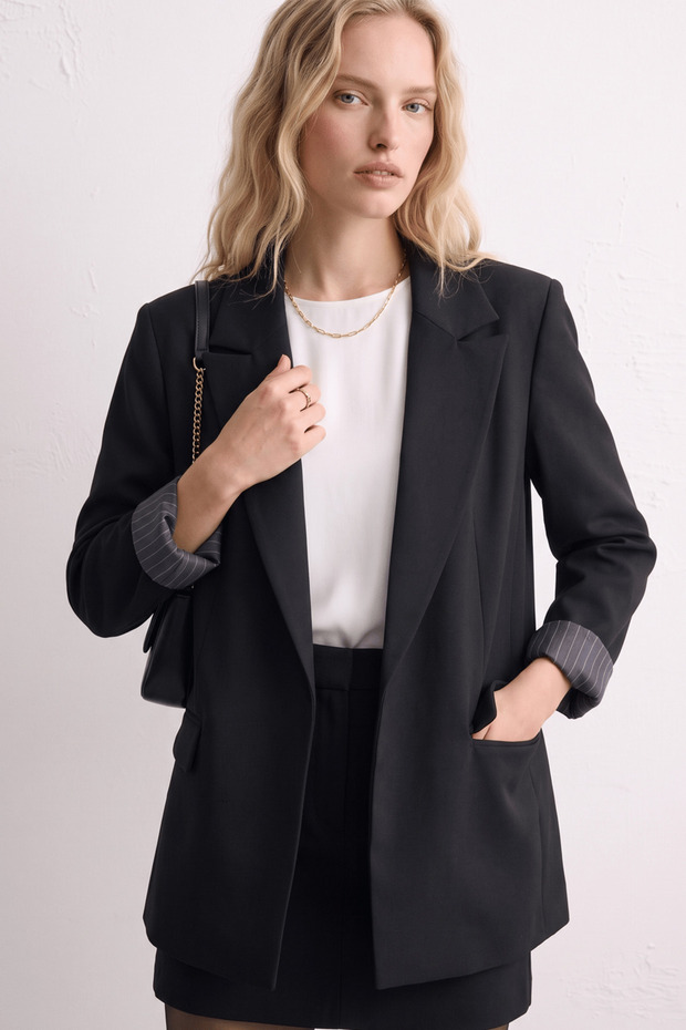 Women's Classic Blazer Jacket - Black