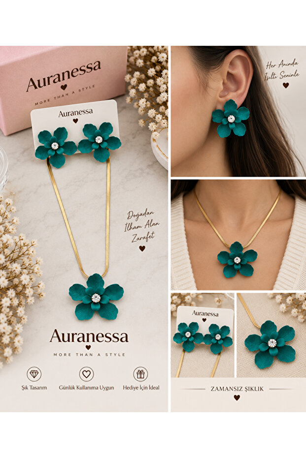 Floral Design Necklace & Earring Set – Combine Elegance with Everyday Chic