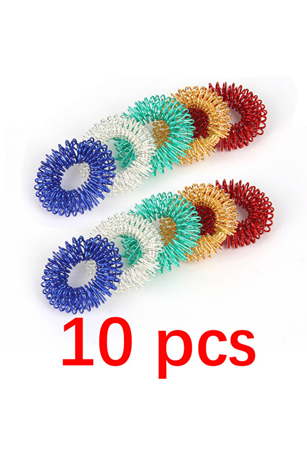 10pcs Random 10pcs Finger Rings Set for Teens Adults Stress Reducer Massager Stress Relief Fidget T
