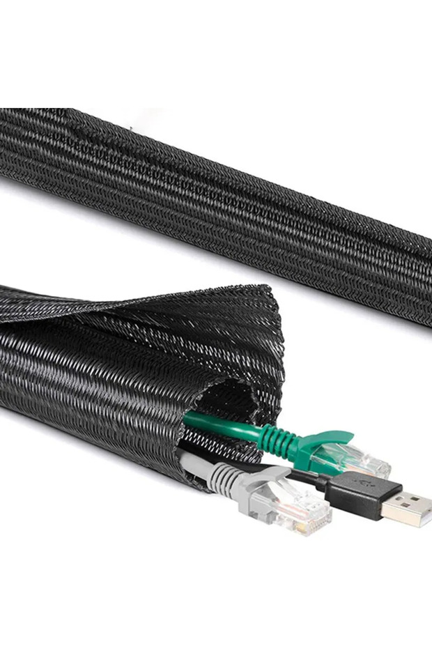 3Meter Black Insulated PET Expandable Braid Sleeving 19mm Tight Wire Cable Protection Gland