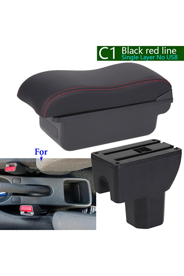 C1 Black red No USB For SUZUKI Splash Armrest Box For Suzuki Splash Car Armrest Auto Storage Box Arm