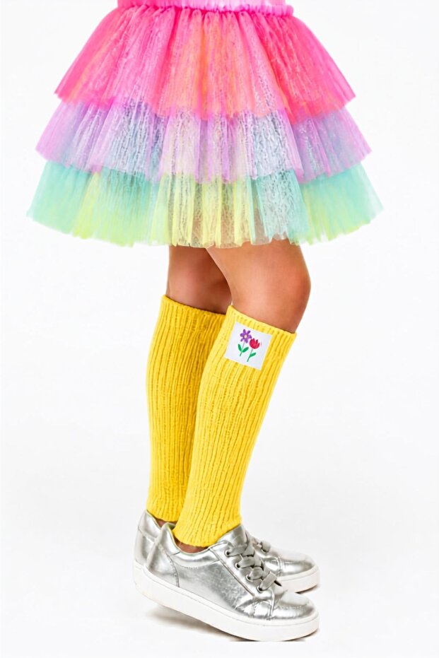 Children's Yellow Leggings Foot Warmer Cotton Leg Warmer