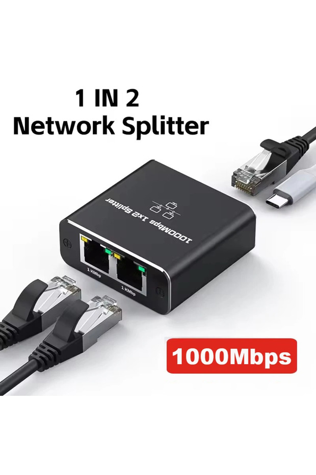 1 to 2 Gigabit 1000Mbps RJ45 Splitter 1 to 2 4 Ethernet Adapter Lan Connector Switch Coupler for PC