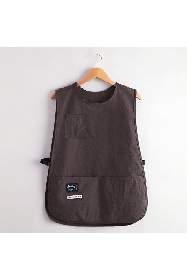 Coffee Waterproof Stain-Resistant Apron Nylon Vest Style Breathable Sleeved Apron Anti Dirty Multipu