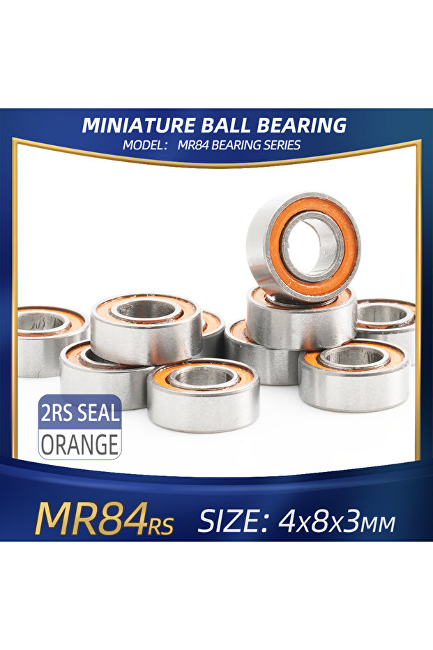 10Pcs MR84rs Orange MR84 ZZ Bearing 4x8x3 mm 10Pcs MR84ZZ RS 2RS MR84Open Handpiece Bearings For Vid