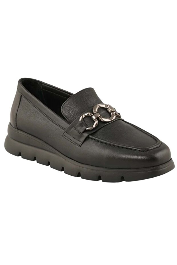 D26Ka-710-B Black Women's Comfort Leather Shoes