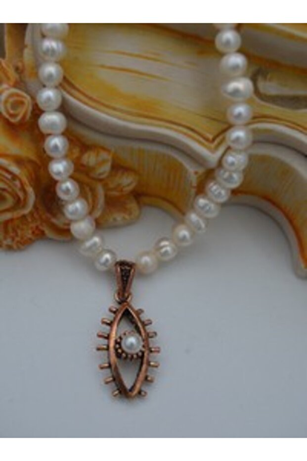 Real Pearl Cord Necklace - White -
